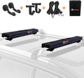 MeeFar Universal Roof Rack Pads Fit on Cross Bars - for Kayak/Surfboard/SUP/Canoe with 2 Heavy Duty Tie Down Straps, 2 Tie Down Rope, 2 Quick Loop Strap and Storage Bag