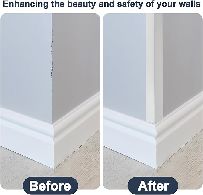 4PCS 45" Aluminum Metal Corner Protectors, Self Adhesive Corner Guards, Metal Wall Edge Protector Strip, Furniture Corner Protectors, Wall Cabinet Baseboard Decoration 45" x 1" (Silver)