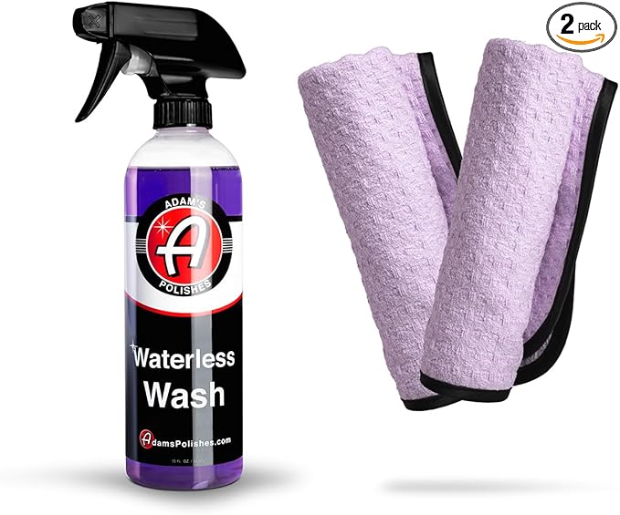 Adam's Polishes Waterless Car Wash - Made with Advanced Emulsifiers and Special Lubricants - Eco-Friendly Waterless Car Washing with No Hoses, Water & Messes (Combo)