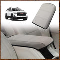 Muslogy for Acadia 2017-2023 Center Console Pad Armrest Seat Box Cover Vegan Leather Cushion Pad Interior Accessories Armrest Lid Protector Extra Soft Compatible with GMC Acadia 2023 2022-2017 (White)