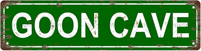GOON CAVE Space Vintage Metal Tin Sign, Street Sign, Home Decor, Room Decor, Wall Decor, Bathroom Decor, Bar Decor, Cafe Decor, Garage Decor, 16 x 4 Inch