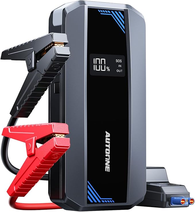 AUTOONE Car Jump Starter 5800A Battery Booster, Portable Battery Pack for All Gas 10L Diesel, 12V Jump Box with Smart Jumper Cable for Car Battery, Vehicle Lithium Starter, LCD Display, w/LED Light