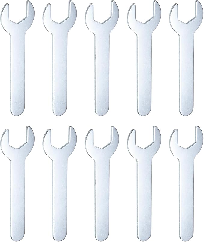 HARFINGTON 10pcs Small Wrench 16x95x2mm Metric U-Shaped Single Open Ended Spanner Super Thin Flat Head Galvanizing Wrench for Automotive Repair Furniture Assembly