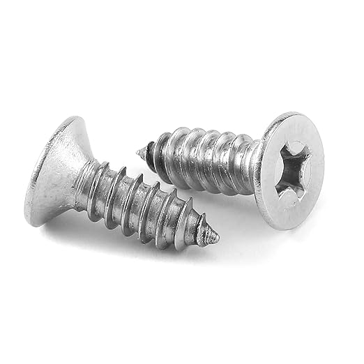 #10 x 1/2" Wood Screw 100Pcs 18-8 (304) Stainless Steel Screws Flat Head Phillips Fast Self Tapping Drywall Screws by SG TZH