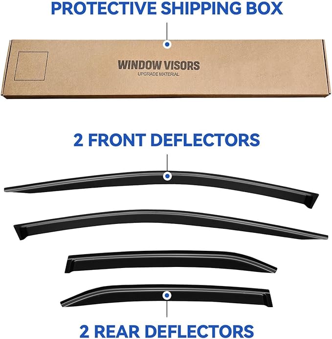 Window Visors Rain Guards for 2018-2024 Toyota Camry, Out-Channel Window Vent Wind Deflectors Visors Shades for Camry 18-24