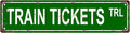 TRAIN TICKETS TRL Space Vintage Metal Tin Sign, Street Sign, Home Decor, Room Decor, Wall Decor, Bathroom Decor, Bar Decor, Cafe Decor, Garage Decor, 16 x 4 Inch