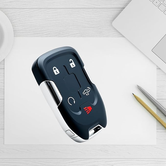 Keyless Entry Remote Control Key Fob Replacement Proximity Smart for 2019 2020 Chevy Silverado Truck 1500 2500 3500 GMC Sierra 2019 2020 (FCC:HYQ1EA) 1 pcs