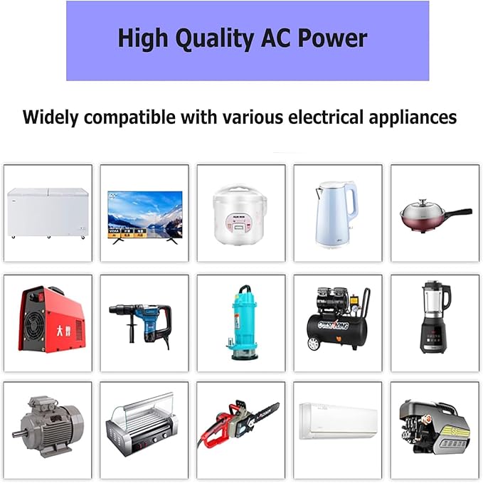 1500W Pure Sine Wave Inverter-48V DC to 110V 120V AC Power Converter with 2 AC Outlets, 48 Volt Power Inverter for Truck, Rv, Camping, Home, Emergency Power