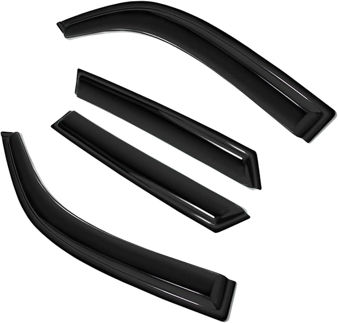 4pc Sun Rain Guards Window Visor Wind Deflector Compatible with Toyota RAV4 4 Door 2001-2005 Smoke 94434