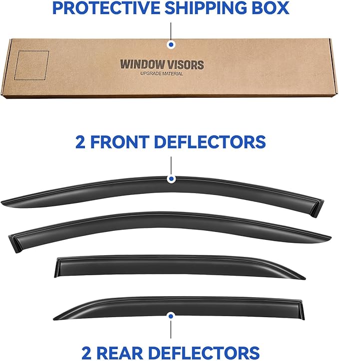 Window Visors Rain Guards Shield for 2018-2024 Chevrolet Equinox, Out-Channel Window Vent Wind Deflectors Visors Shades for 18-24 Chevy Equinox