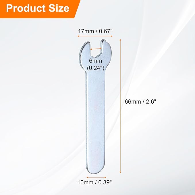 HARFINGTON 10pcs Small Wrench Open End Wrench 6x66x1.5mm Metric U-Shaped Single Open Ended Spanner Super Thin Small Flat Head Galvanizing Wrench for Automotive Repair Furniture Assembly