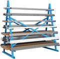 Yeeoy Steel Horizontal Storage Rack, 7 Tier Detachable Lumber Storage Rack, Heavy Duty Adjustable Pipe Rack Lumber Organizer Shelf for Garage Workshop Shed Basement, Blue
