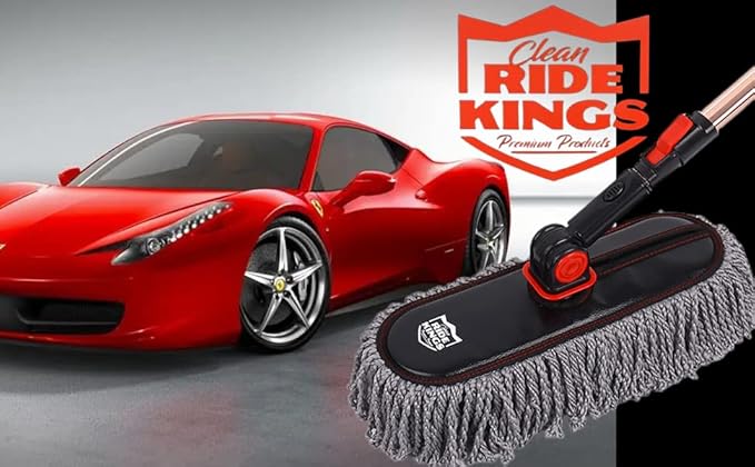 Car Duster Set, Car Duster Exterior Extendable Handle, Scratch Remover Large and Small Car Brushes Remove Dust Exterior Interior of Cars and Trucks,Microfiber Car Interior Brush, 2-Packs