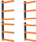 Caliee lumber Storage Rack Wall Mount, Heavy Duty Wood Storage Racks With 6-Level System Holds Up to 1400 lbs, Garage Shelf Wall Mount, Basement, Workshop, Rustproof & Space-Saving Design (4)
