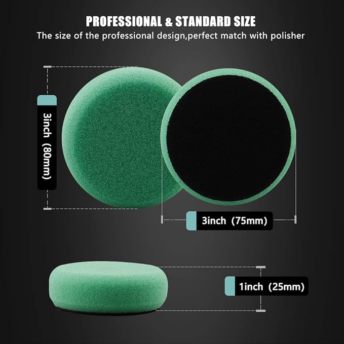 SPTA 29pcs Drill Buffing Pad Detail Polishing Pad Mix Size Kit with 5/8-11 Thread Backing pad & Adapters for Car Sanding, Polishing, Waxing, Sealing Glaze