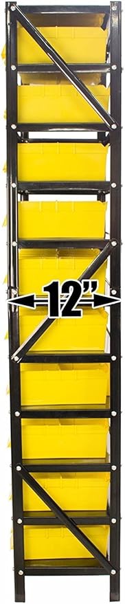 Erie Tools TLPB60 60 Parts Bin Shelving Organize with Plastic Bins for Garage, Shop, and Home Storage