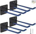Steel Garage Storage Hooks Wall Tool Organizer, 10 Inch Garage Hook Heavy Duty Utility Storage Hangers Blue for Ladders, Chairs, Garden Tools, Set of 4