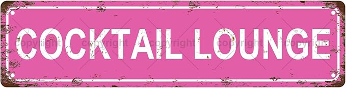 COCKTAIL LOUNGE Vintage Metal Tin Sign, Street Sign, Home Decor, Room Decor, Wall Decor, Bathroom Decor, Bar Decor, Cafe Decor, Garage Decor, 16 x 4 Inch