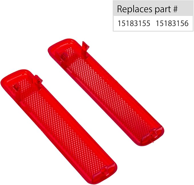Rear Left Driver and Right Passenger Side Door Red Reflector Panel (1 Pair).Fit for Chevrolet GMC.Replaces Part # 15183155,15183156.