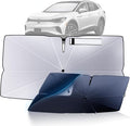 Windshield Sun Shade Umbrella for 2021-2025 Volkswagen VW ID.4 Accessories: Custom Fit 240T Silver, Double Thickened, Foldable Sunshade Window Sun Visor, Ultimate 99% UV Blocking for Pro/Pro S/Plus