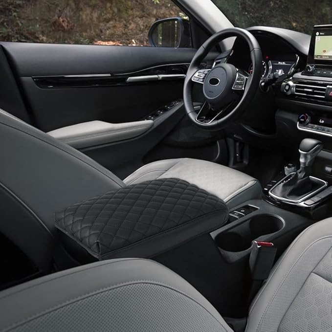 sportuli Center Console Cover Anti-Scratch Leather Armrest Cushion Compatible with 2020 2021 2022 2023 2024 Kia Telluride accessories (Black)