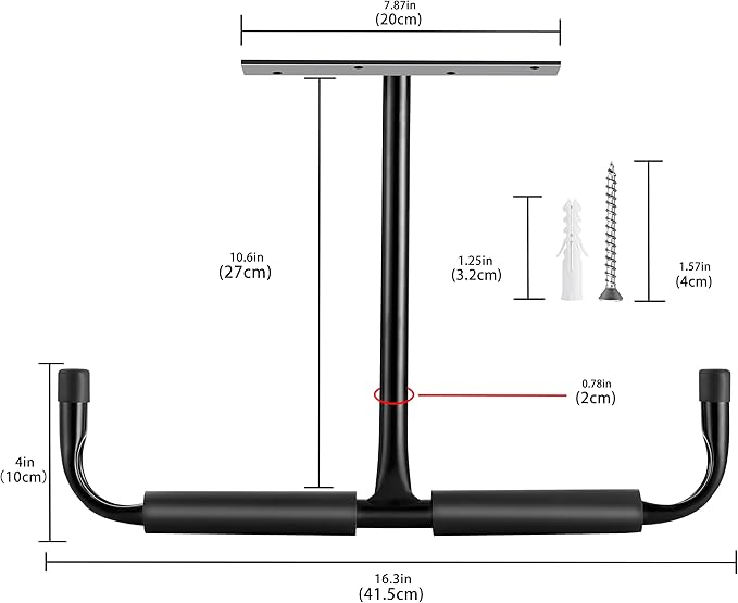 Sinoer Garage Ceiling Storage Hooks,Wall Mounted Hooks, Heavy Duty Utility Hooks for Ladder,Bike,Wood, Tools & Other Bulky Items (4 Pack, Black)