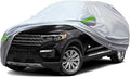 TUCAREST 6-Layers Premium Full Car Cover Hard Shell Zipper Design Waterproof All Weather Weatherproof UV Sun Protection Snow Dust Storm Resistant Outdoor with Straps (Fit for SUV/MPV 201"- 211")