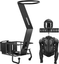 E Track Motorcycle Helmet Rack with Gloves Tray, E-Track Dirt Bike Bicycle Helmet Holder Display Hanger Storage Organizer Stand Hook, Motorcycle Etrack Accessories for Enclosed Trailer, Truck, Garage