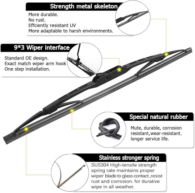 AUTOBOO 22"+22" Windshield Wipers Blades Replacement for Chevrolet Chevy Tahoe Suburban GMC Yukon XL 2015-2020 with 13 Inch Rear Wiper Blade -Original Factory Quality (Pack of 3)