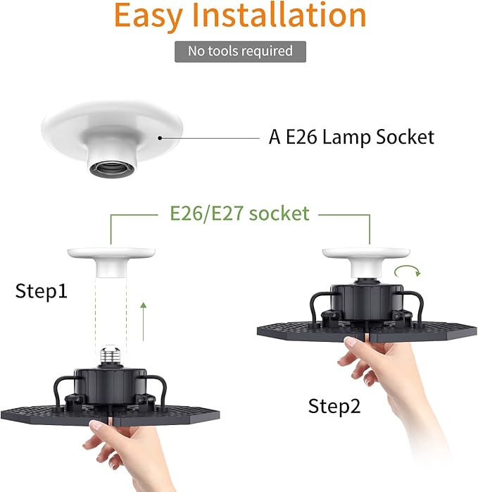 LED Garage Lights, 140W 18500 Lumens Garage Ceiling Lighting, 6000K Daylight with Deformable Three Panels Garage Light Fixture E26/E27 Triple Glow LED Shop Light for Garage Basement Workshop Warehouse