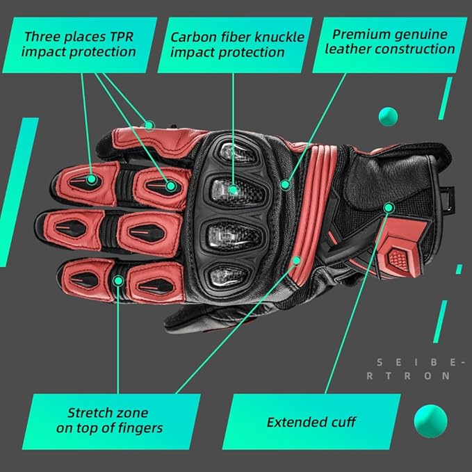 Seibertron SPS Series Touchscreen Motorcycle Motocross BMX ATV MTB Bicycle Cycling Full or Half Finger Gloves Adult and Youth