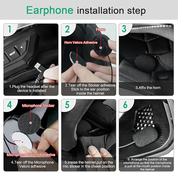 Motorcycle Bluetooth intercom MS20 2000m Helmet Intercom,20 Riders Motorcycle Bluetooth Headset,Universal Bluetooth Helmet Headset,Helmet Communication System FM/Hard &Soft Mic/1Pack