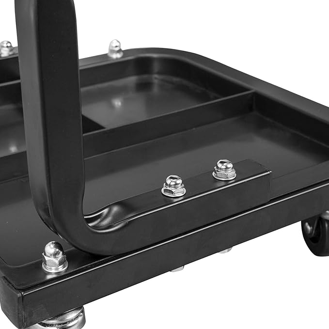 Torin ATR6300B-1 Rolling Creeper Garage/Shop Seat: Padded Mechanic Stool with Tool Tray Storage, Black