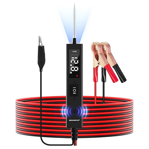 Power Circuit Probe Tester,OBDMONSTER V100 Circuit Tester, 0-80V DC Test Light Automotive Short Circuit Finder, Auto Electrical Circuit Tester, Car Fuse Tester, Automotive Tool