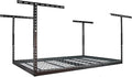 MonsterRax Overhead Garage Storage Racks 4x6 (2-Pack) Ceiling Mounted Shelving, Adjustable Hanging Storage Organizer, Heavy Duty Steel, Holds 500 Pounds, Hammertone, Adjusts 24"-45” off Ceiling