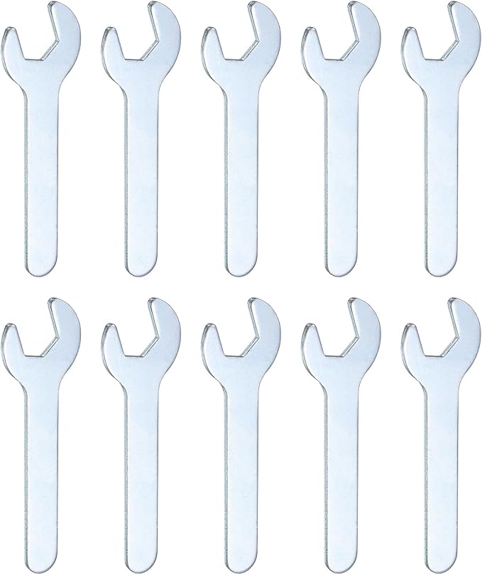 HARFINGTON 10pcs Small Open End Wrench 10x70x1.8mm Metric U-Shaped Single Open Ended Spanner Super Thin Flat Head Galvanizing Wrench for Automotive Repair Furniture Assembly