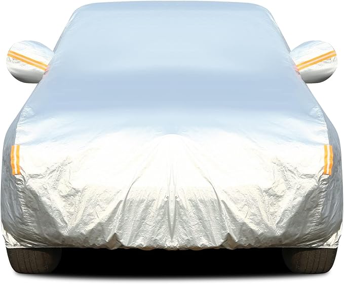 Tecoom Truck Cover Waterproof All Weather, 3 Layers Full Pickup Cover, Fleece Lining Outdoor Cover with Zipper Door/Lock for Snow Rain Protection, Universal Fit Regular/Extended/supercrew Cab