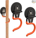 MUTUACTOR Magnetic Broom Holder,Non-Slip Garage Storage Hooks Heavy Duty,Strong Metal Hooks Magnetic Tools Holder for Snow Shovels Garage Racks Garden Hoes in Garden Warehouse(2Pack,Orange)