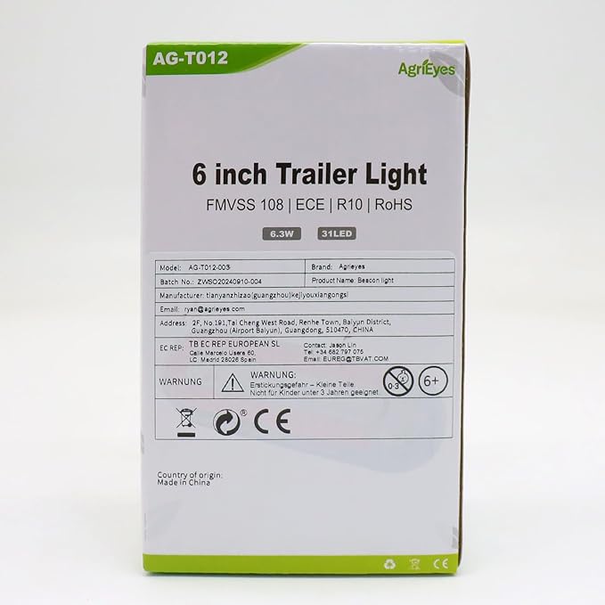 Agrieyes 6 Inch Oval LED Trailer Lights, Submersible Boat Trailer Light, with Brake, Turning Signal, Reverse Light, Backup Light, DOT Compliant