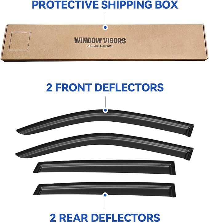 Window Visors Rain Guards for 2005-2009 Hyundai Tucson, Out-Channel Window Vent Wind Deflectors Visors Shades for 05-09 Tucson