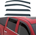 Set of 4 Front+Rear Smoke Sun/Rain Guard Outside Mount Tape-On Acrylic Window Visors Compatible with 14-18 Silverado Sierra 1500 15-18 2500/3500 HD Crew Cab with 4 Full Size Doors