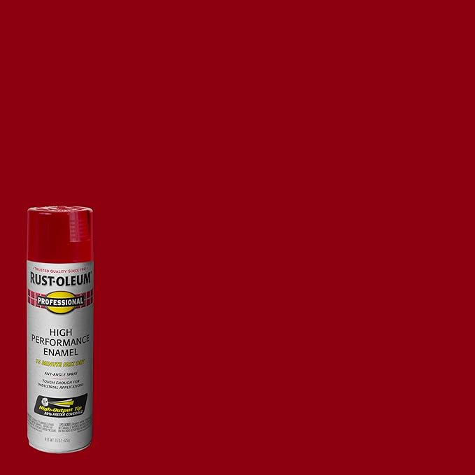 Rust-Oleum 7565838 Professional High Performance Enamel Spray Paint, 15 Oz, Gloss Regal Red