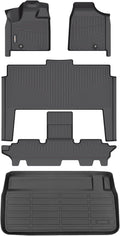 GINOWY-Floor Mats & Cargo Liner for Dodge Grand Caravan 2011-2021(Only for 7 Passenger), TPE All Weather Car Floor Mats Grand Caravan Cargo Liner Trunk Mat Trunk Liner for Grand Caravan Accessories