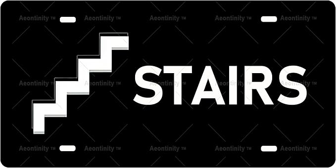 STAIRS Vintage Metal Tin Sign License Plate Bar Cafe Garage Cave Home Room Wall Bathroom Farmhouse Garden Porch Patio Decor, 12 x 6 Inch