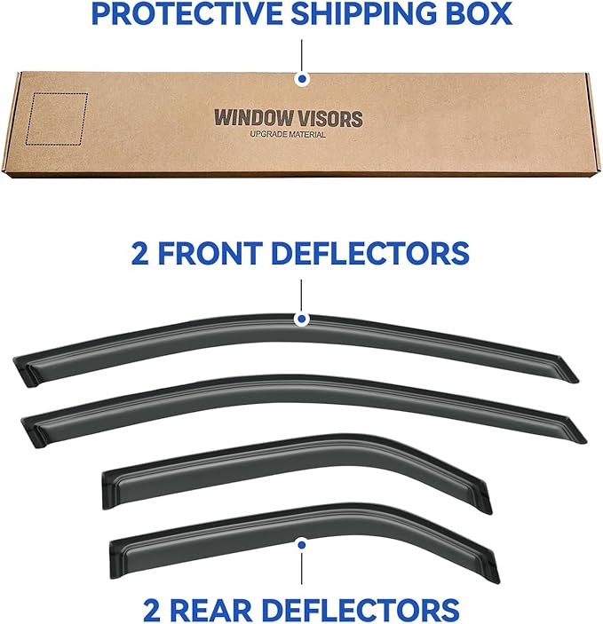 Window Visors Rain Guards Shield for 2003-2007 Cadillac CTS, Out-Channel Window Vent Wind Deflectors Visors Shades for 03-07 Cadillac CTS