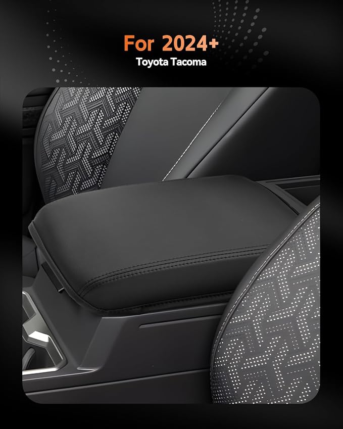 CDEFG for 2024 2025 Toyota Tacoma Center Console Cover Armrest Box Cover for Tacoma (SR, SR5, TRD PreRunner, TRD Sport, TRD Off-Road, Limited) Accessories Console Arm Rest Protector