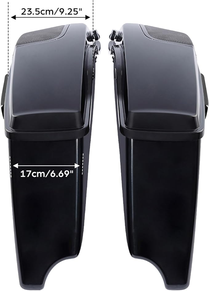XFMT Motorcycle 4" Extended Hard Saddlebag Fit For Harley Touring CVO Road King Street Glide Road Glide Electra Glide '14-'24