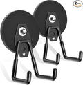 Magnetic Hooks Heavy Duty, 45 lbs Pulling 3.46" Strong Magnetic Hooks with Anti-Slip Coating, 2 Pcs Industrial Strength Utility Magnet Hooks, for Cordless Drills Hanging, Metal Cabinets, Tool Pegboard