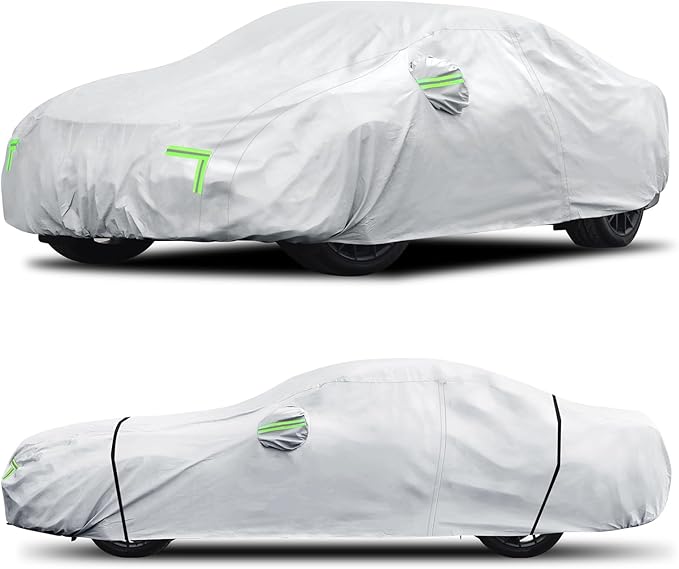 Car Cover Custom Fit for Ford Mustang 1994-2025,Chevy Camaro 2010-2025,6 Layers Truck Cover Waterproof All Weather for Automobiles,Outdoor Full Exterior Cover,Rain, Sun, Wind Protection,Silver