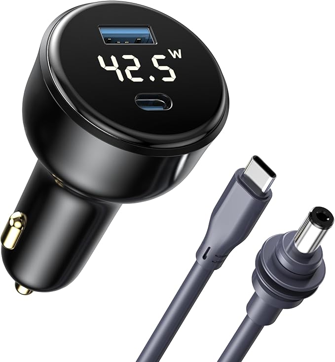 EDUP Starlink Mini Car Adapter DC Power Cable & Starlink Cigarette Lighter Adapter with Digital Display, Waterproof Car Charging Cable,USB A 35W & USB C 65W Ports for Star Link Mini (5M/ 16.4FT)